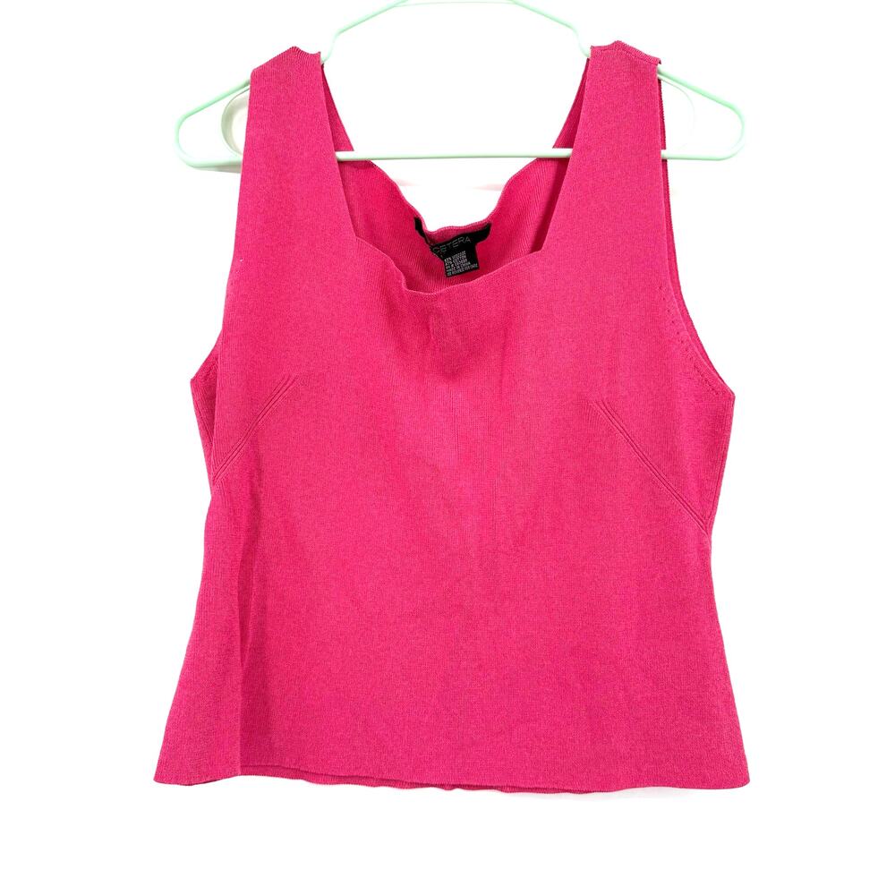 Etcetera Size XL Tank Top Sleeveless Blouse Shirt Pink Cotton Blend